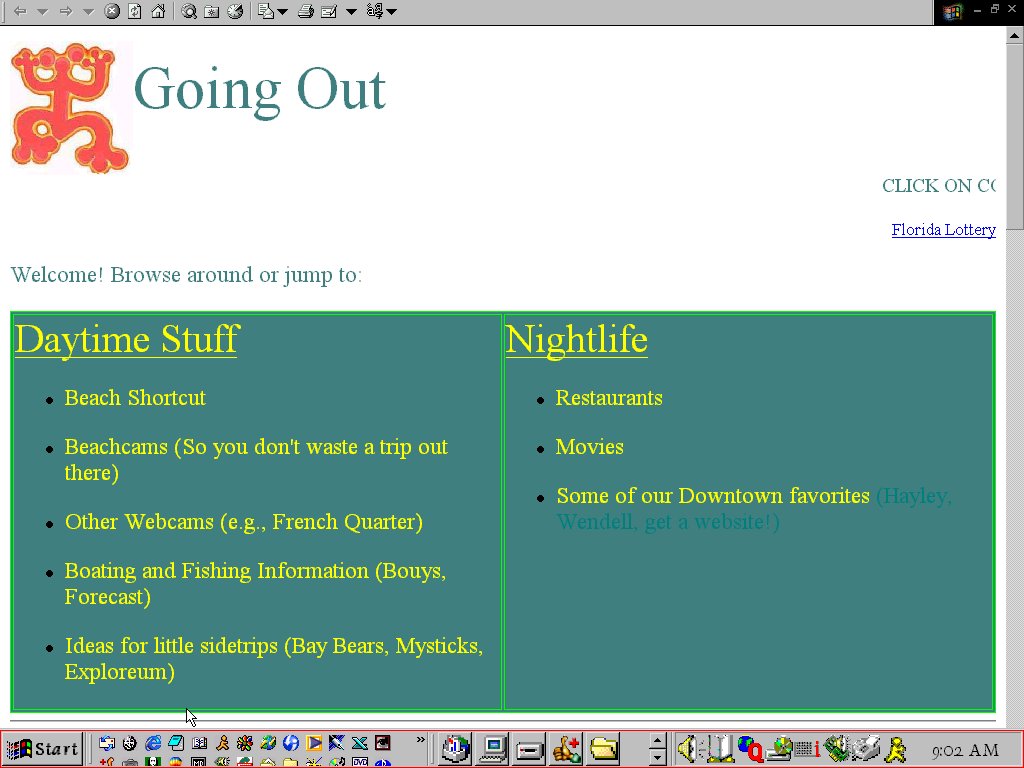 Why go all the way to the beach to find out the weather is nasty? This page has some pretty neat stuff on it.